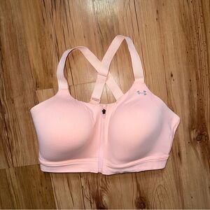 Under Armour Light Pink Zip-Front Sports Bra